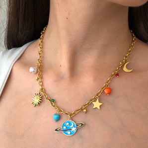 Collar Charme de Feuilles